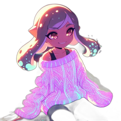 dress, jacket, creature, staff transparent PNG cut-out
