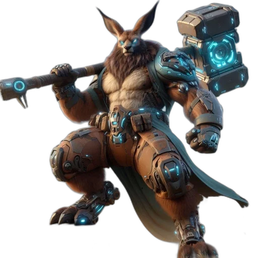 robot, weapon, dragon, staff transparent PNG cut-out