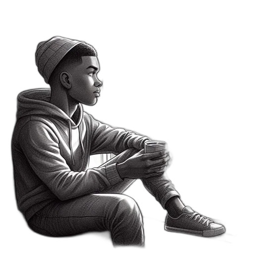 jacket, face, hat, shoes transparent PNG cut-out