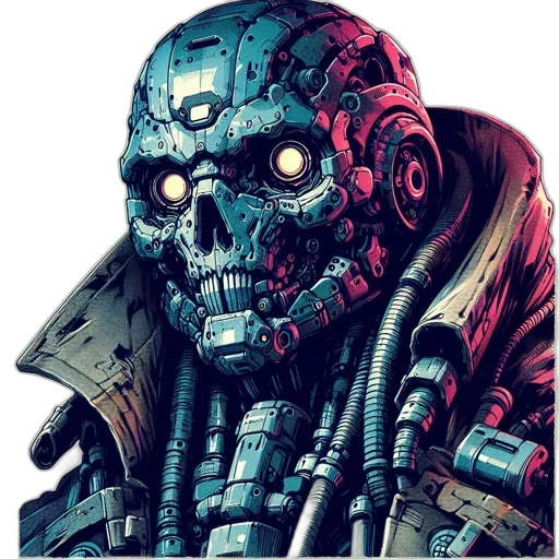 robot, face, mask, jacket transparent PNG cut-out
