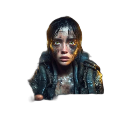 face, jacket, weapon, robot transparent PNG cut-out