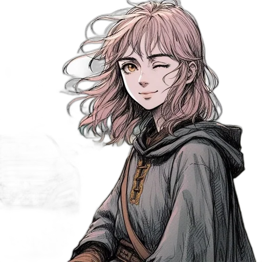 staff, face, jacket, sword transparent PNG cut-out
