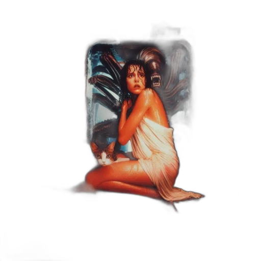 dress, umbrella, oil painting, photorealistic transparent PNG cut-out