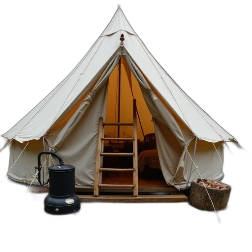 3d render, antique, camp, tent transparent PNG cut-out