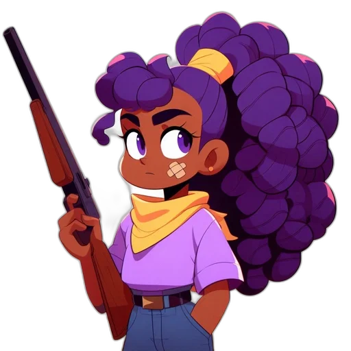 weapon, staff, hair, crown transparent PNG cut-out