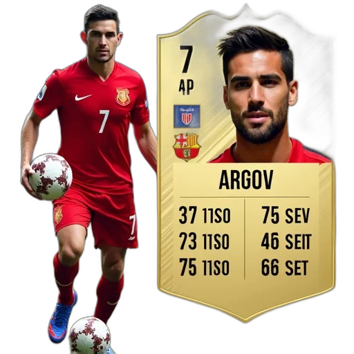 soccer, player, red, jersey transparent PNG cut-out