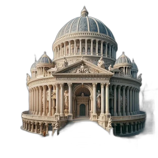 crown, building, 3d render, concept art transparent PNG cut-out