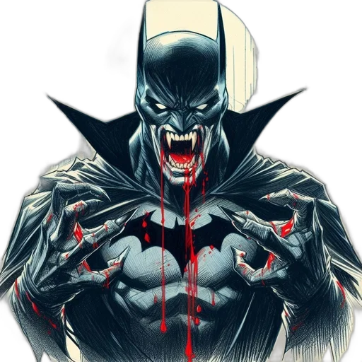 comic book art, concept art, fantasy art, batman transparent PNG cut-out