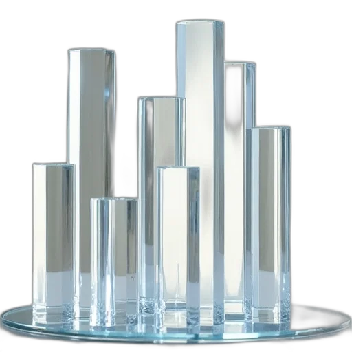 3d render, transparent, acrylic, prisms transparent PNG cut-out
