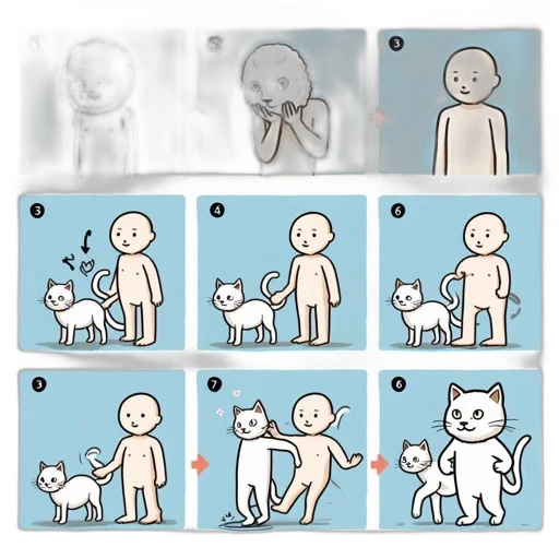 concept art, 8-panel, comic, features transparent PNG cut-out