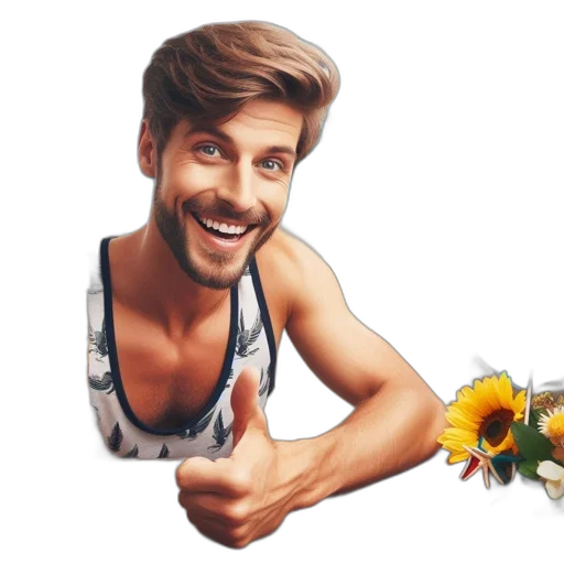 flower, photorealistic, watercolor, cartoon transparent PNG cut-out