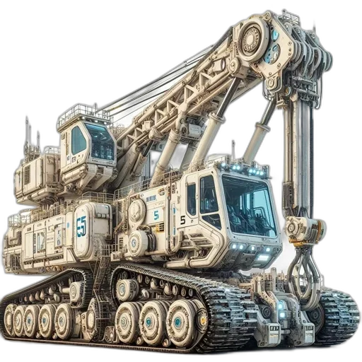 robot, weapon, 3d render, concept art transparent PNG cut-out