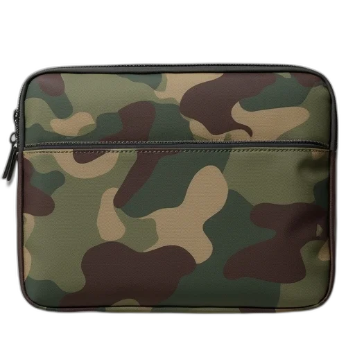 image, camouflage, laptop, sleeve transparent PNG cut-out