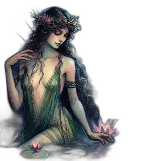 dress, fantasy art, concept art, watercolor transparent PNG cut-out