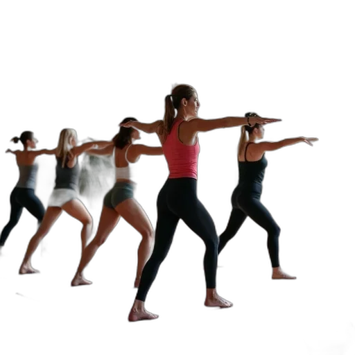 staff, group, women, yoga transparent PNG cut-out