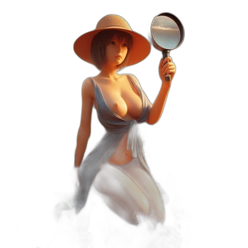 hat, dress, staff, jewelry transparent PNG cut-out