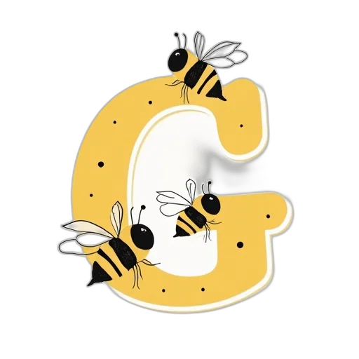 baby, nursery, letters, bees transparent PNG cut-out