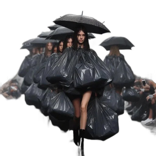 umbrella, dress, jacket, hair transparent PNG cut-out