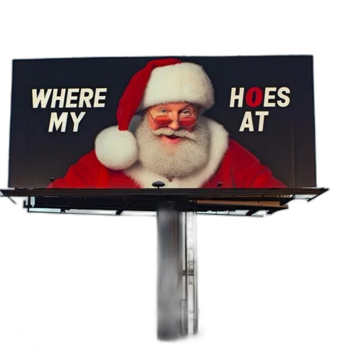 urban, billboard, displays, santa transparent PNG cut-out