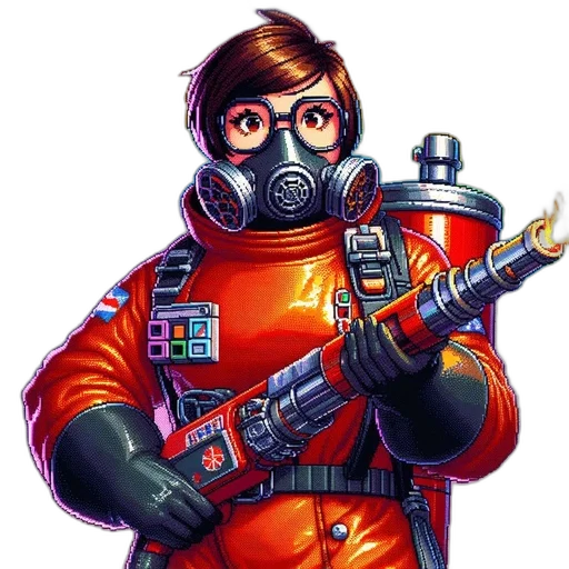 jacket, staff, weapon, robot transparent PNG cut-out