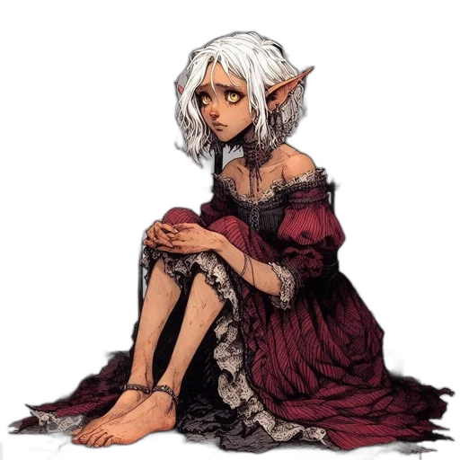 dress, dragon, staff, face transparent PNG cut-out