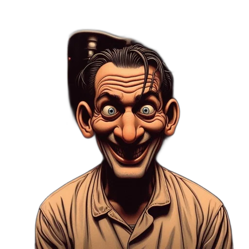 face, mask, staff, comic book art transparent PNG cut-out