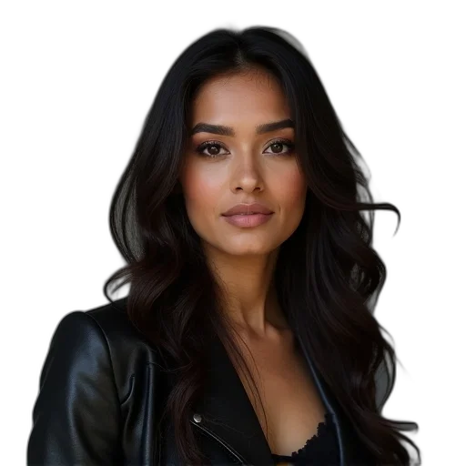 jacket, face, hair, jewelry transparent PNG cut-out