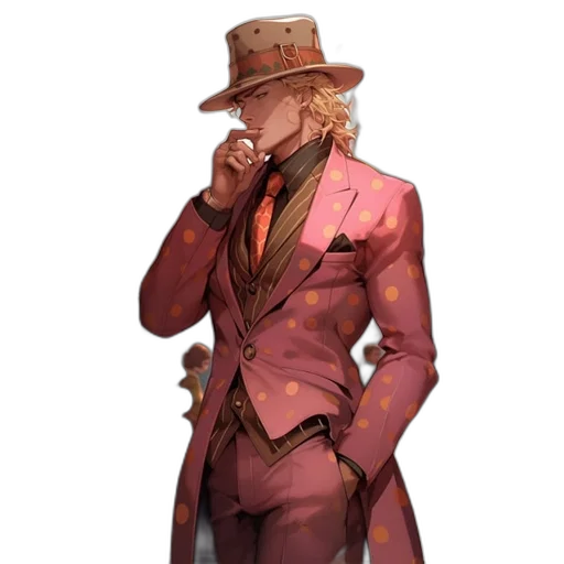 jacket, hat, staff, face transparent PNG cut-out