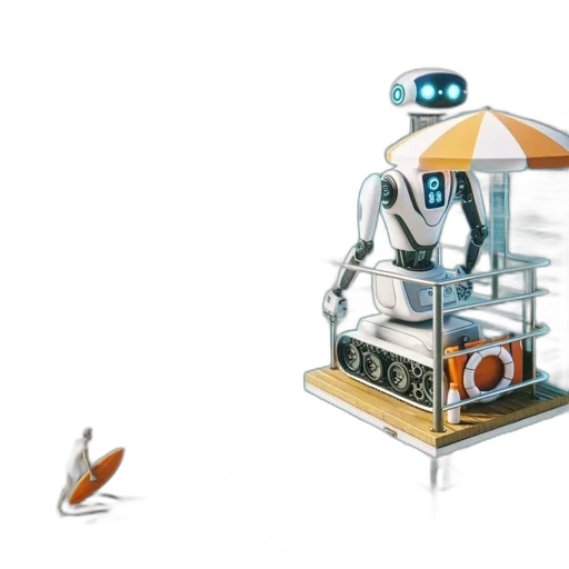 robot, concept art, 3d render, vivid transparent PNG cut-out
