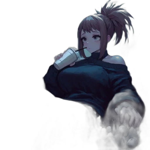 jacket, staff, weapon, creature transparent PNG cut-out