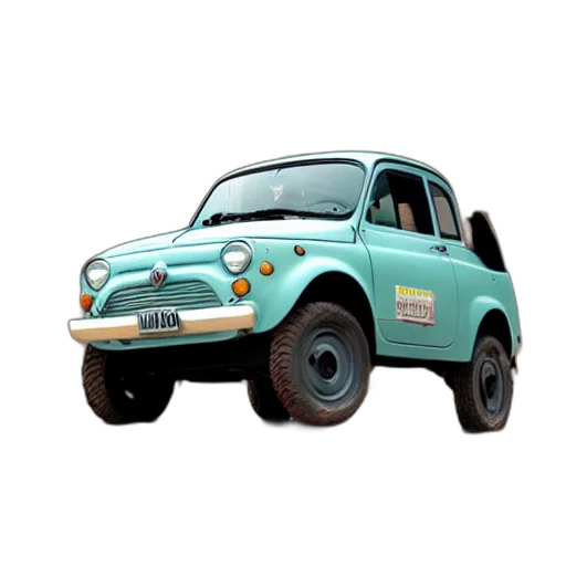car, animal, 3d render, photorealistic transparent PNG cut-out