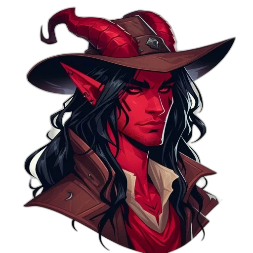 hat, staff, fantasy art, concept art transparent PNG cut-out