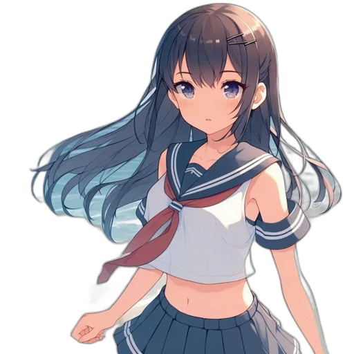 dress, staff, weapon, hair transparent PNG cut-out