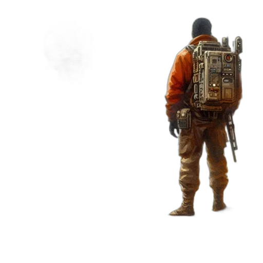 jacket, weapon, animal, staff transparent PNG cut-out