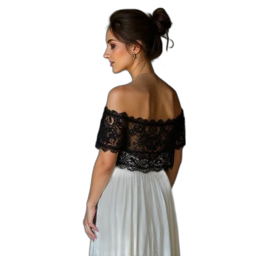 dress, jewelry, dark, monochrome transparent PNG cut-out