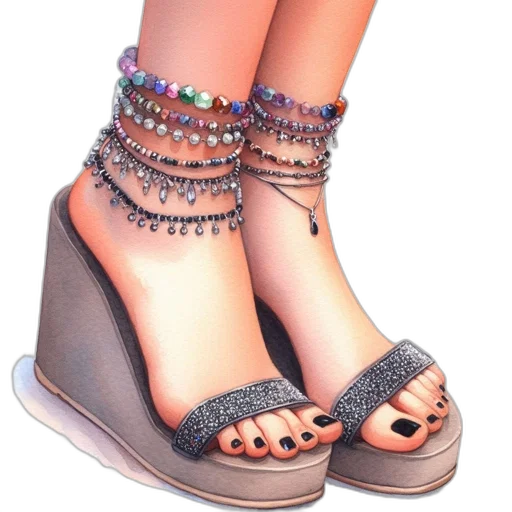 shoes, jewelry, 3d render, photorealistic transparent PNG cut-out