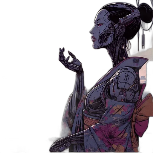 dress, mask, robot, concept art transparent PNG cut-out