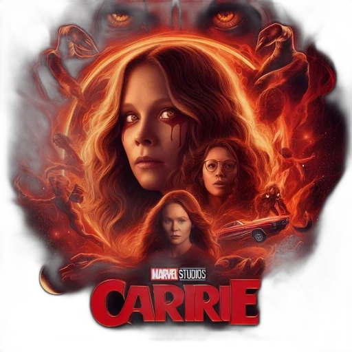 comic book art, concept art, fire, carrie transparent PNG cut-out