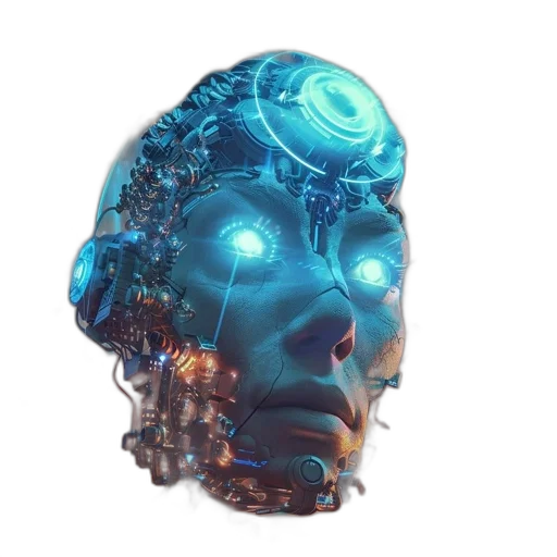 robot, face, mask, crown transparent PNG cut-out