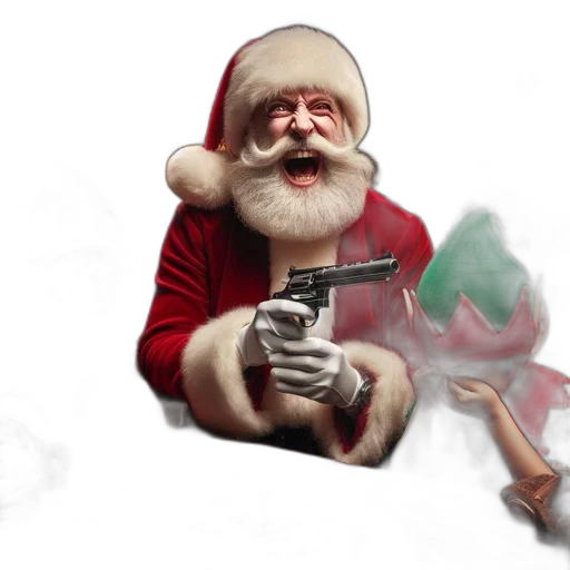 weapon, concept art, photorealistic, santa transparent PNG cut-out