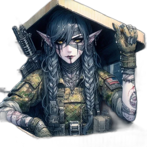 weapon, fantasy art, concept art, cyberpunk transparent PNG cut-out