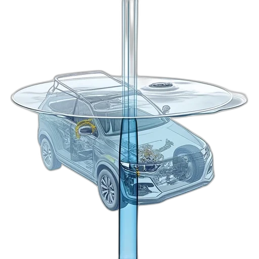 car, concept art, 3d render, diagram transparent PNG cut-out