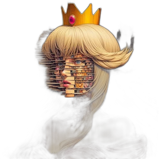 crown, mask, hair, face transparent PNG cut-out
