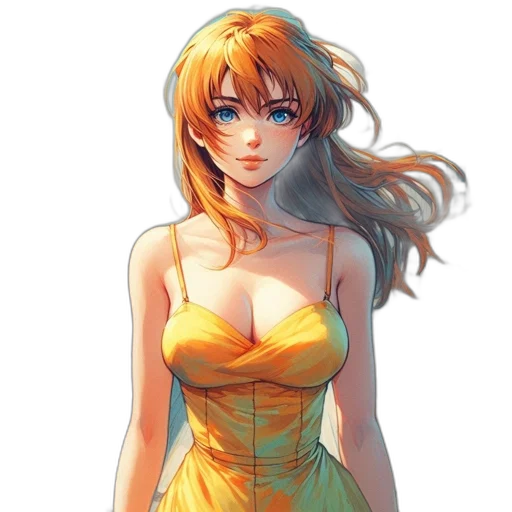 dress, face, anime, fantasy art transparent PNG cut-out