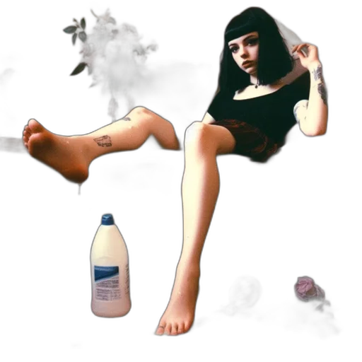 bottle, dress, shoes, concept art transparent PNG cut-out