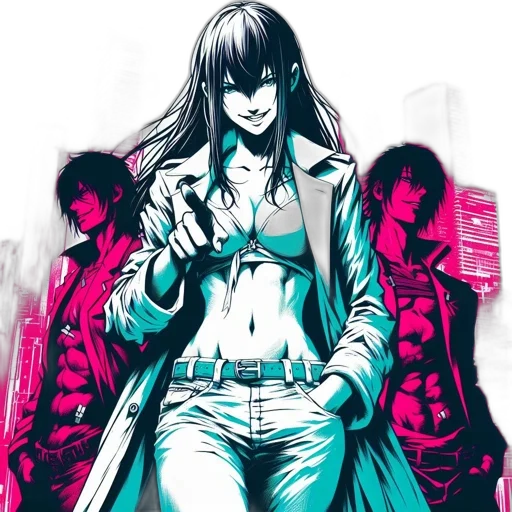 jacket, comic book art, concept art, cyberpunk transparent PNG cut-out