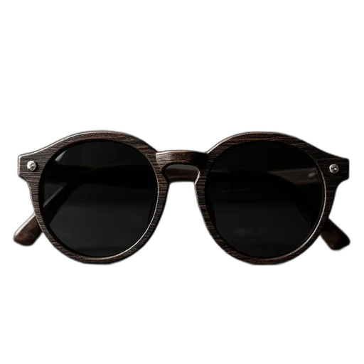 glasses, made, black, wood transparent PNG cut-out