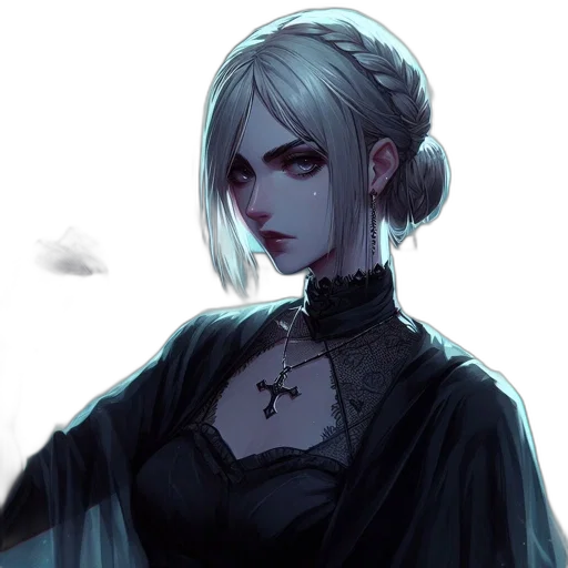 dress, staff, face, crown transparent PNG cut-out