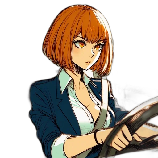 jacket, staff, weapon, anime transparent PNG cut-out