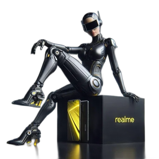 robot, 3d render, concept art, cyberpunk transparent PNG cut-out